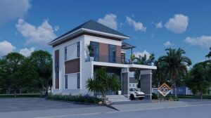 Mẫu biệt thự 2 tầng mái nhật đẹp