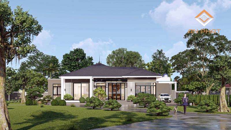 nhà 1 tầng mái nhật