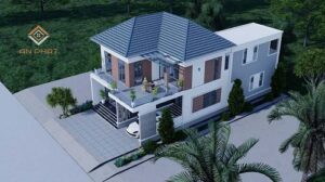 mẫu biệt thự 2 tầng mái nhật đepj