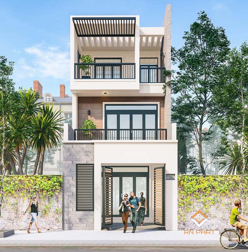 mẫu nhà phố 3 tầng 4 phòng ngủ